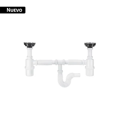 Céspol de bote doble con contracanastas de acero inoxidable