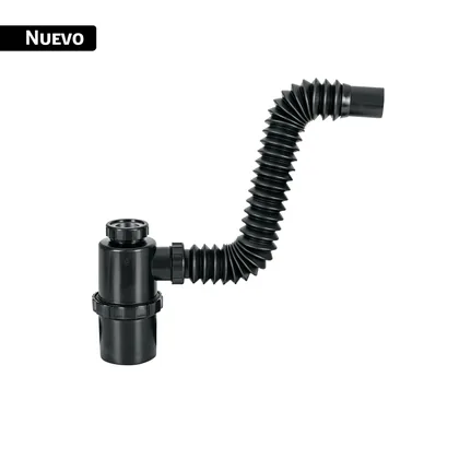 Céspol de bote de PP negro, para lavabo o fregadero, FOSET