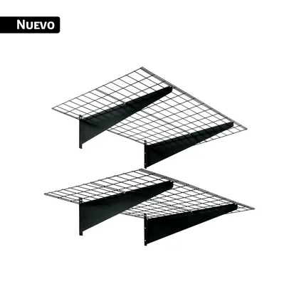 Juego de 2 repisas metálicas de 46 x 122 cm, FIERO