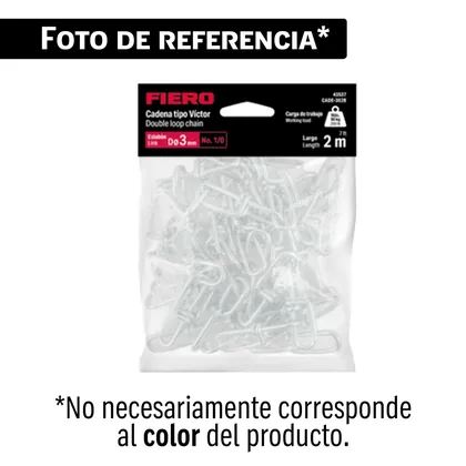 Bolsa con 2 metros de cadena tipo victor de 3 mm, FIERO