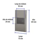 Placa armada acero inox 1 interruptor 1.5 módulos, Lisboa 3