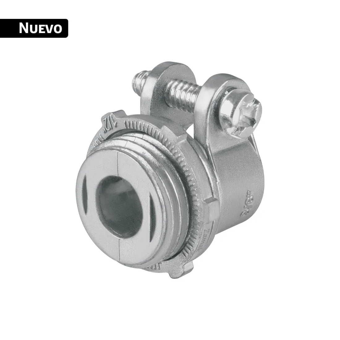 Conector recto 3/8' para tubo flexible metálico, VOLTECK