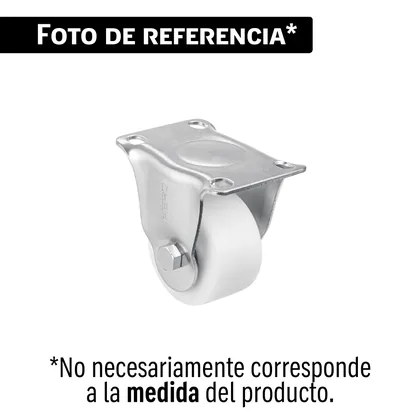 Rodaja de polietileno 2 1/2' placa fija con balero, FIERO