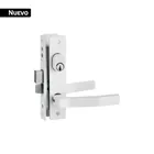 Cerradura para perfil de aluminio, llave-llave, blanca 1