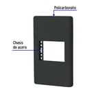 Placa negra de 1 ventana 1.5 módulos, línea Lisboa, VOLTECK 2