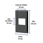Placa negra de 1 ventana 1.5 módulos, línea Lisboa, VOLTECK 3