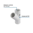 Yee sencilla de PVC 1/2', FOSET 2
