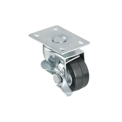 Rodaja hule 2-1/2', placa giratoria con freno, balero, 50kg