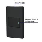 Placa armada negra 1 interruptor de 3 vías 1.5 mód, Lisboa 2