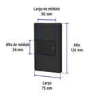 Placa armada negra 1 interruptor de 3 vías 1.5 mód, Lisboa 3