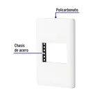 Placa blanca de 1 ventana 1.5 módulos, línea Lisboa, VOLTECK 2