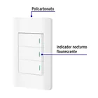 Placa armada blanca 2 interruptores 1 de 3 vías 1 mód,Lisboa 2