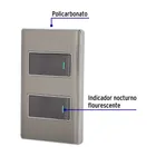 Placa armada acero 1 interruptor y 1 de 3 vías 1 mód, Lisboa 2
