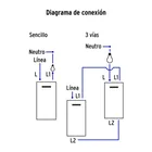 Placa armada negra 1 interruptor y 1 de 3vías 1.5mód,Lisboa 4