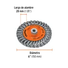 Carda circular 6' alambre trenzado, eje 5/8'-11, TRUPER 3
