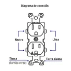 Contacto dúplex, tierra aislada, 15 A, línea standard 4