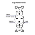 Contacto sencillo, cara de chino,  Standard, marfil, VOLTECK 4