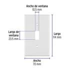 Placa de ABS para interruptor vertical, Standard, blanco 2