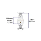 Contacto sencillo, cara de chino, Standard, blanco, VOLTECK 2