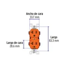 Contacto dúplex, tierra aislada, 20 A, línea standard 2
