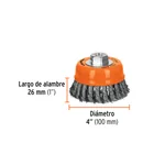 Carda copa 4' alambre trenzado fino, eje 5/8'-11, TRUPER 3