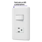 Placa armada contacto e interruptor sencillo, VOLTECK BASIC 2