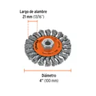 Carda circular 4' alambre trenzado, eje 5/8'-11, TRUPER 3