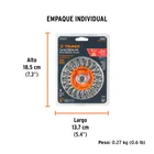 Carda circular 4' alambre trenzado, eje 5/8'-11, TRUPER 5