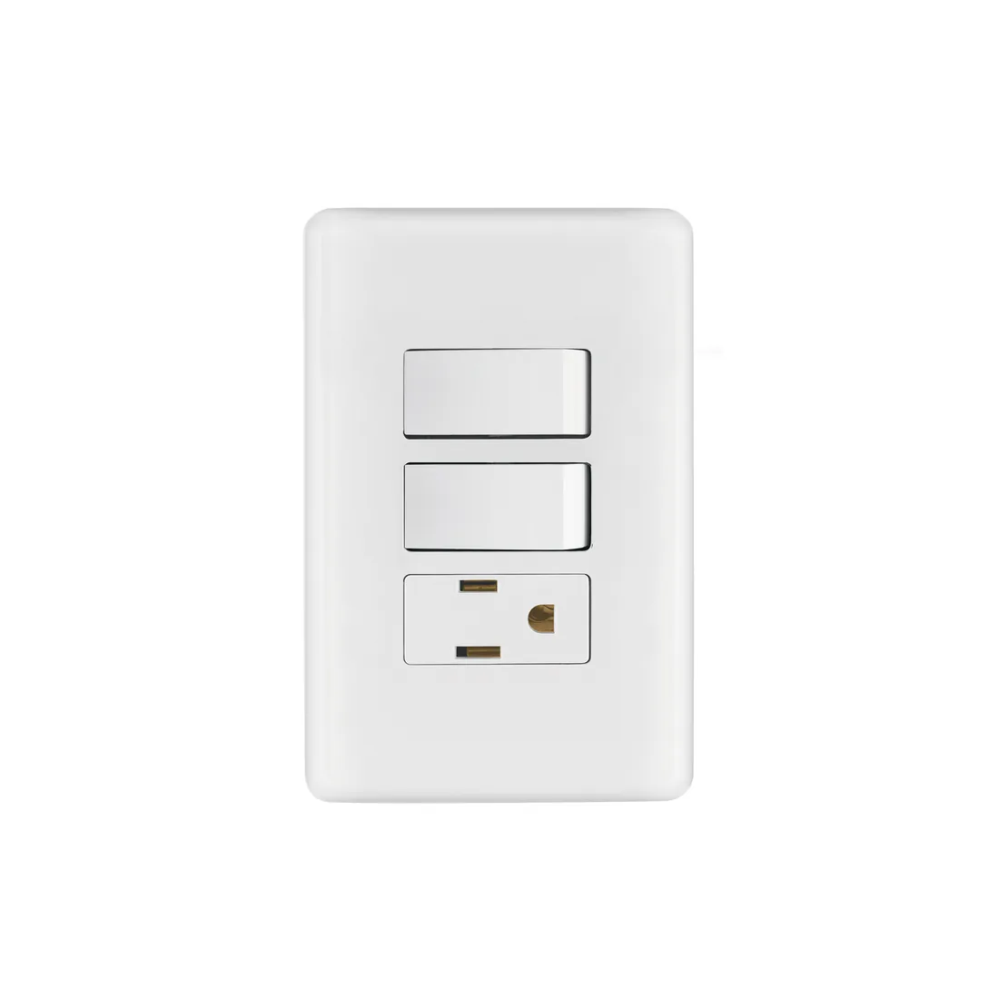 Placa armada con contacto y 2 interruptores sencillos, BASIC