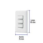 Placa armada con 3 interruptores sencillos, VOLTECK BASIC 3
