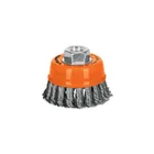 Carda copa 3' alambre trenzado grueso, eje 5/8'-11, TRUPER 1