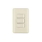 Placa armada 3 interruptores, marfil, VOLTECK 1