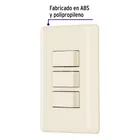Placa armada 3 interruptores, marfil, VOLTECK 2