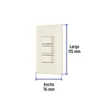 Placa armada 3 interruptores, marfil, VOLTECK 3