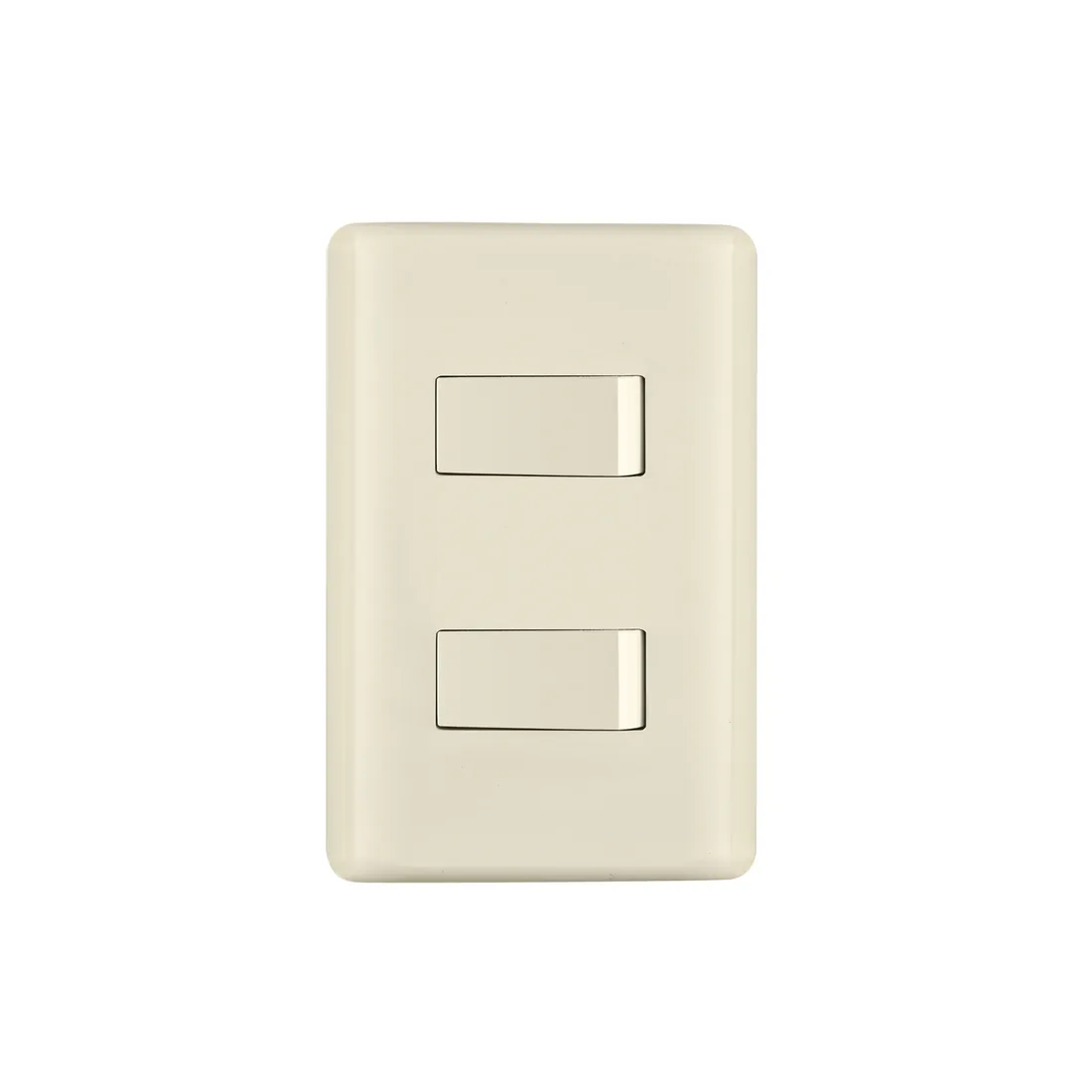 Placa armada, 2 interruptores, marfil, VOLTECK
