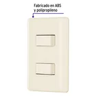 Placa armada 1 interruptor y 1 escalera, marfil, BASIC 2