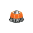 Carda copa 4' alambre trenzado grueso, eje 5/8'-11, TRUPER 1