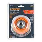Carda copa 4' alambre trenzado grueso, eje 5/8'-11, TRUPER 4