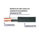 Metro de cable uso extra rudo 2 x 10 AWG en rollo de 100 m 2