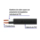 Metro de cable uso extra rudo 2 x 14 AWG en rollo de 100 m 2