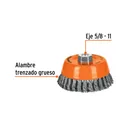 Carda copa 5' alambre trenzado grueso, eje 5/8'-11, TRUPER 2