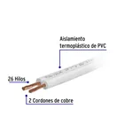 Rollo de 100 m de cordón dúplex flexible SPT 16 AWG, VOLTECK 2