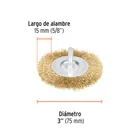 Carda circular 3' alambre fino para taladro, TRUPER 3
