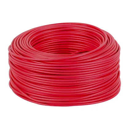 Rollo de 100 metros de cable THW CCA 10 AWG rojo, BASIC
