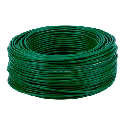 Rollo de 100 metros de cable THW CCA 12 AWG verde, BASIC
