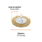 Carda circular 3' alambre grueso para taladro, TRUPER 3