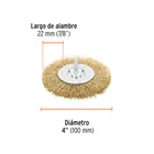 Carda circular 4' alambre grueso para taladro, TRUPER 3