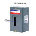 Centro de carga metálico 2 polos 50A de sobreponer, VOLTECK 2