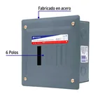 Centro de carga metálico 6 polos 100A de empotrar, VOLTECK 2
