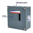 Centro de carga metálico 6 polos 100A de sobreponer, VOLTECK 2